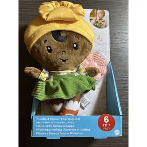 NEW Fisher-Price Cuddle & Chime 1st Babydoll Dark Complexion w Teether for 6mo+